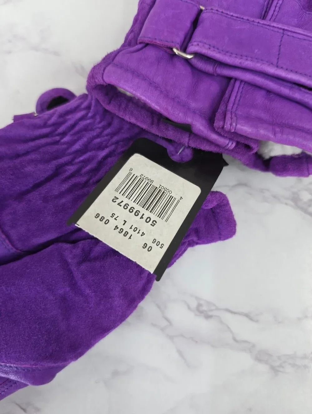 Wilsons Leather Royal Purple Suede Winter Gloves Faux Sherpa Lining